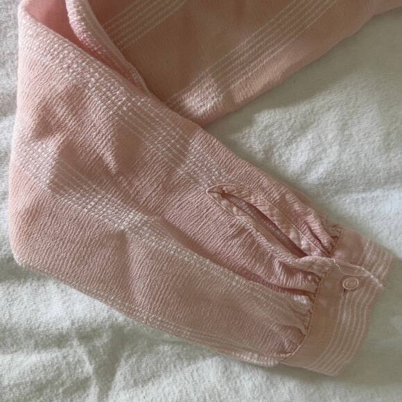 H&M Light Pink Sheer with white stripes long sleeve tunic Size 6 - Picture 12 of 12